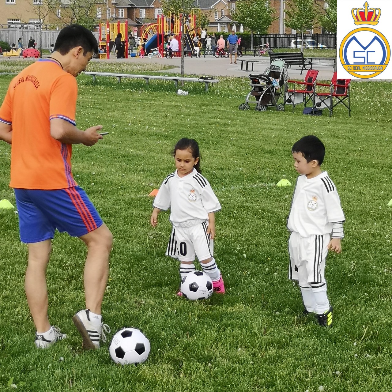Young girl practising soccer skills during Super Girls fall training in Mississauga