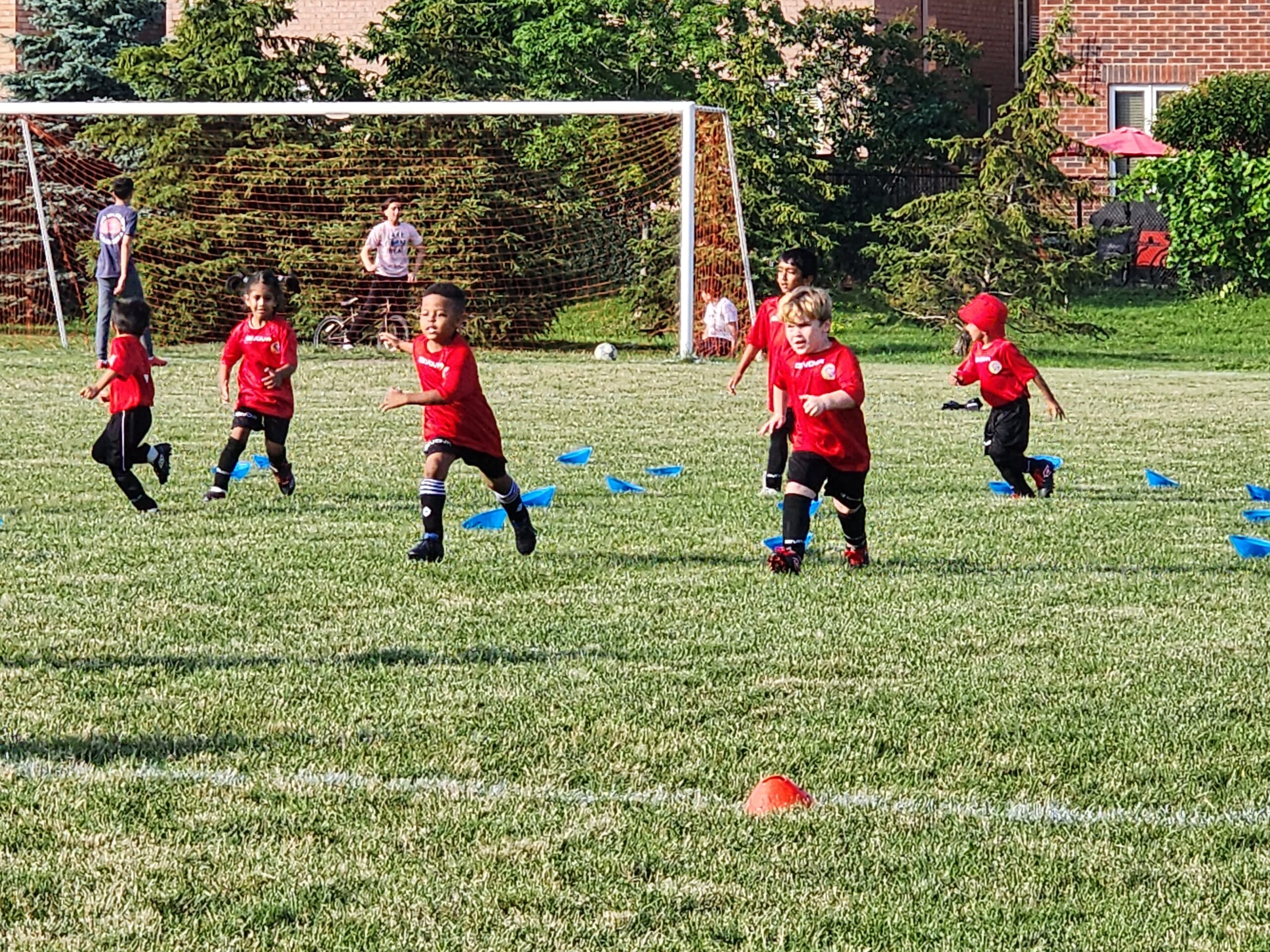 Young kids practicing soccer drills in Mississauga with Future Stars Program